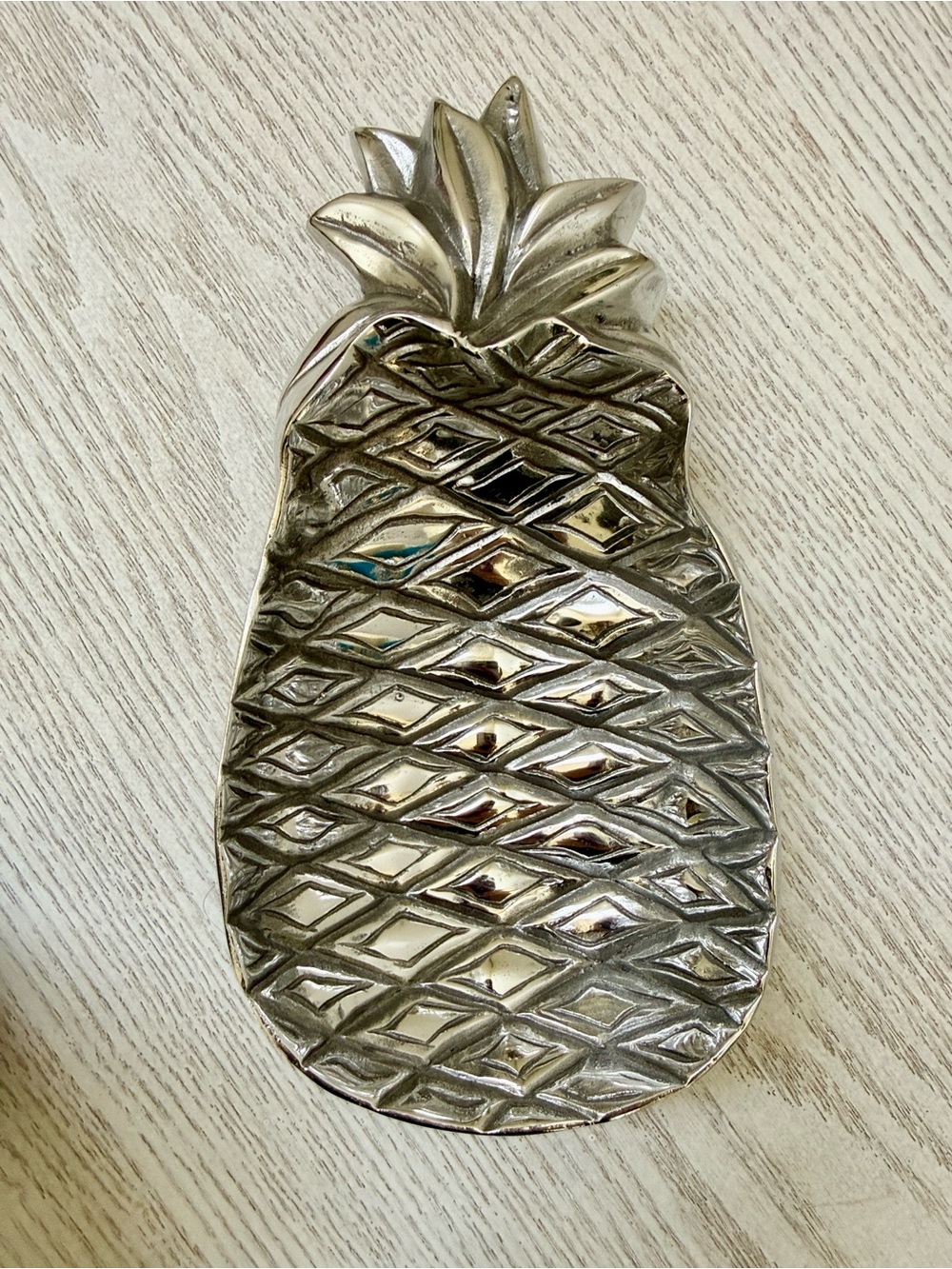 Vintage Silver Tone Trinket Pineapple Bowl Hospitality Symbol